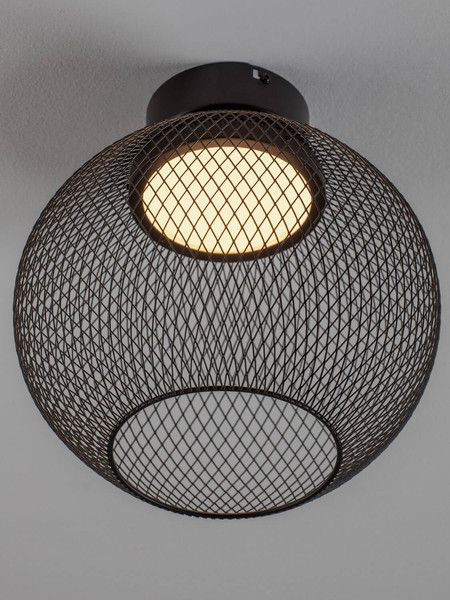 Nova Luce LED Deckenleuchte Kinetic 12W warmweiss 3000K Schwarz Metall Ø30cm 9620156