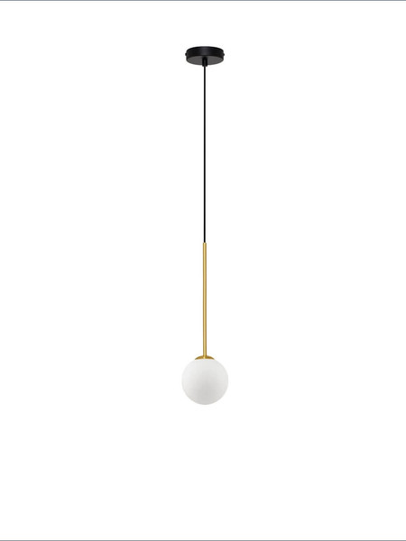 Nova Luce Pendelleuchte Savoy G9 Gold Schwarz Opal Glas Metall Ø11cm 9620157