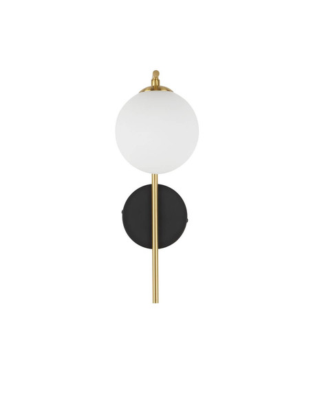 Nova Luce Wandleuchte Savoy G9 Gold Schwarz Opal Glas Metall 34x19cm 9620160