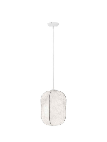Nova Luce Pendelleuchte Pierida E27 Weiß Metall Seide Ø30cm 9620164