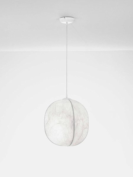 Nova Luce Pendelleuchte Pierida E27 Weiß Metall Seide Ø42cm 9620165