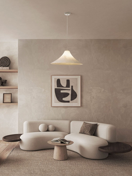 Nova Luce Pendelleuchte Oket E27 Weiß Metall Seide Ø65cm 9620166