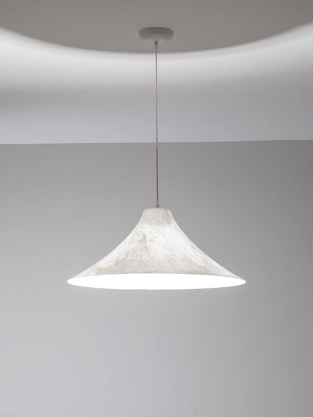 Nova Luce Pendelleuchte Oket E27 Weiß Metall Seide Ø65cm 9620166