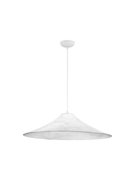 Nova Luce Pendelleuchte Oket E27 Weiß Metall Seide Ø90cm 9620167