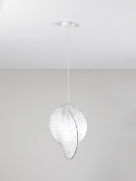 Nova Luce Pendelleuchte Esperia E27 Weiß Metall Seide Ø53cm 9620170