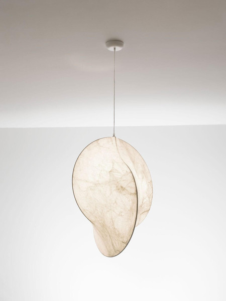 Nova Luce Pendelleuchte Esperia E27 Weiß Metall Seide Ø62cm 9620171