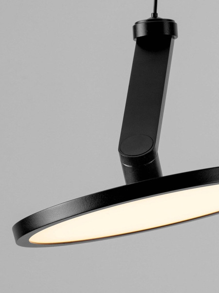 Nova Luce LED Pendelleuchte Opi schwenkbar 14W warmweiss 3000K Schwarz Aluminium Ø20cm 9695111