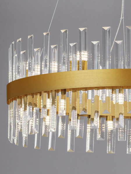 Nova Luce Pendelleuchte Crown 18-flammig 18xG9 Gold Metall Kristall Ø75cm 9695118
