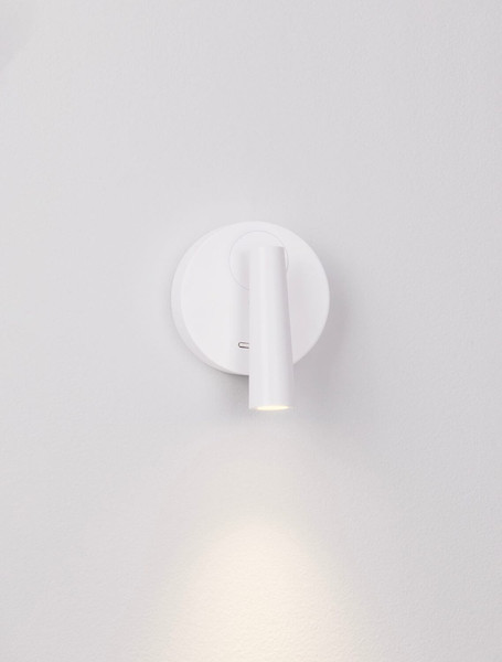 Nova Luce LED Wandleuchte Tico schwenkbar 3W warmweiss 3000K Weiß Aluminium Ø10cm 9695146