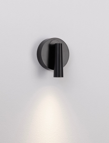 Nova Luce LED Wandleuchte Tico schwenkbar 3W warmweiss 3000K Schwarz Aluminium Ø10cm 9695147