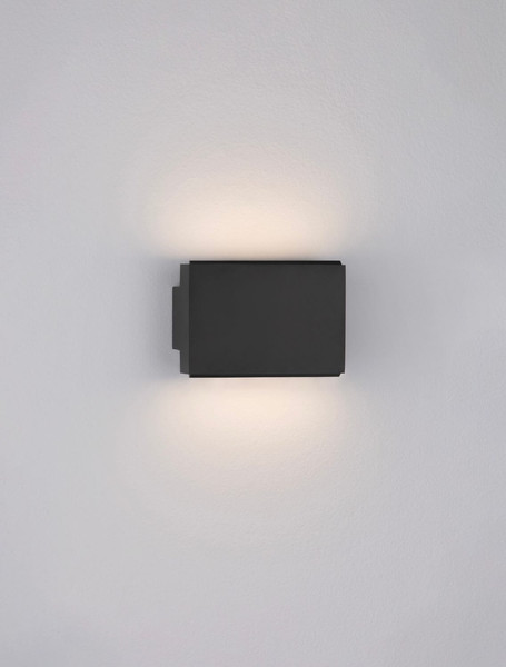 Nova Luce LED Wandleuchte Oti 10W warmweiss 3000K Schwarz Aluminium 11x8cm 9695163