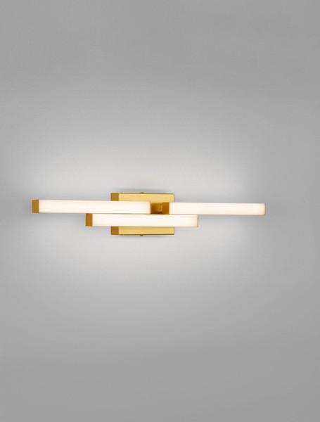 Nova Luce LED Wandleuchte Atom 14W neutralweiss 4000K IP44 Gold Aluminium 60x9cm 9695267