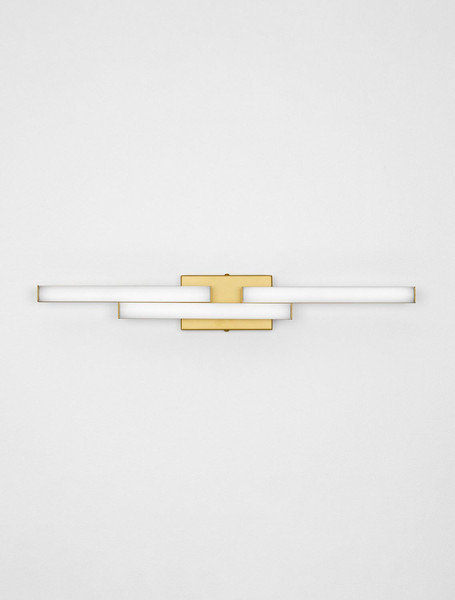 Nova Luce LED Wandleuchte Atom 14W neutralweiss 4000K IP44 Gold Aluminium 60x9cm 9695267