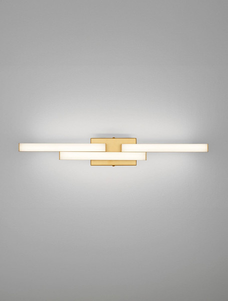 Nova Luce LED Wandleuchte Atom 14W neutralweiss 4000K IP44 Gold Aluminium 60x9cm 9695267