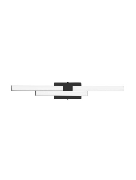Nova Luce LED Wandleuchte Atom 14W neutralweiss 4000K IP44 Schwarz Aluminium 60x9cm 9695269