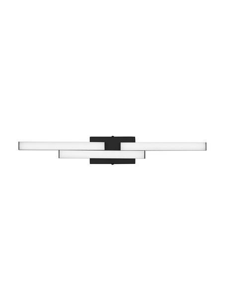 Nova Luce LED Wandleuchte Atom 14W neutralweiss 4000K IP44 Schwarz Aluminium 60x9cm 9695269