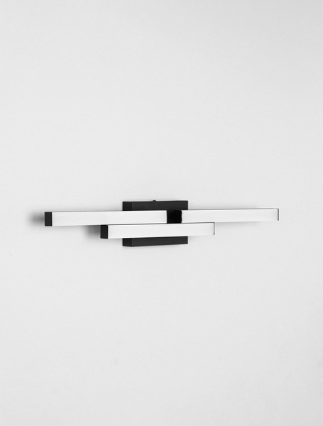 Nova Luce LED Wandleuchte Atom 14W neutralweiss 4000K IP44 Schwarz Aluminium 60x9cm 9695269