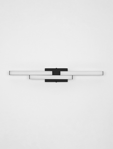 Nova Luce LED Wandleuchte Atom 14W neutralweiss 4000K IP44 Schwarz Aluminium 60x9cm 9695269