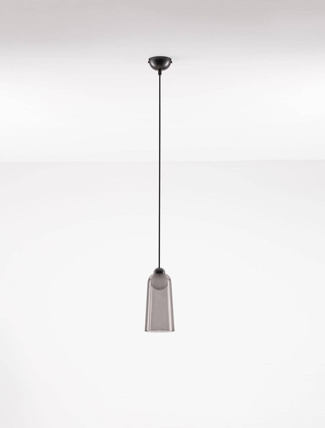 Nova Luce LED Pendelleuchte Dione 5W warmweiss 3000K Rauchgrau Schwarz Aluminium Stahl Ø10cm 9695270