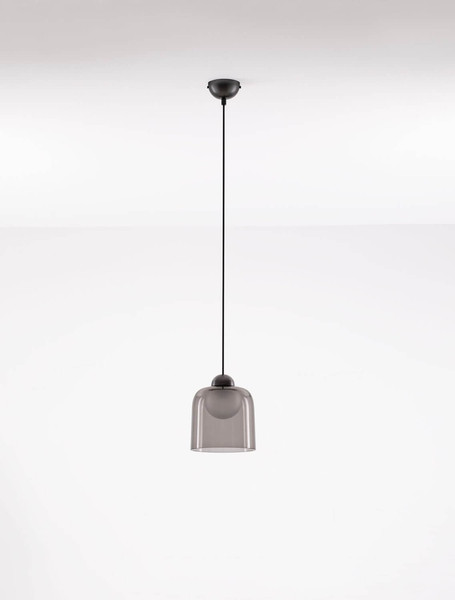 Nova Luce LED Pendelleuchte Dione 5W warmweiss 3000K Rauchgrau Schwarz Aluminium Stahl Ø14cm 9695271
