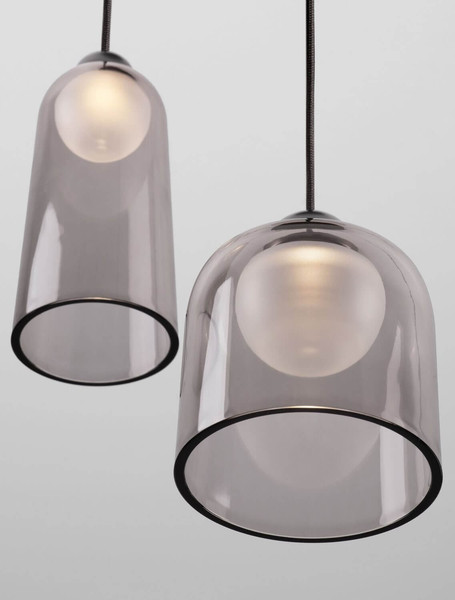 Nova Luce LED Pendelleuchte Dione 15W warmweiss 3000K Rauchgrau Schwarz Aluminium Stahl Ø35cm 9695273