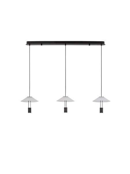 Nova Luce LED Pendelleuchte Anafi 24W warmweiss 3000K Schwarz Stahl Aluminium 100x22cm 9695277