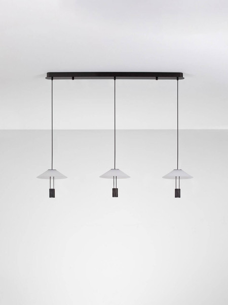 Nova Luce LED Pendelleuchte Anafi 24W warmweiss 3000K Schwarz Stahl Aluminium 100x22cm 9695277