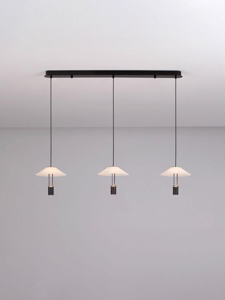 Nova Luce LED Pendelleuchte Anafi 24W warmweiss 3000K Schwarz Stahl Aluminium 100x22cm 9695277
