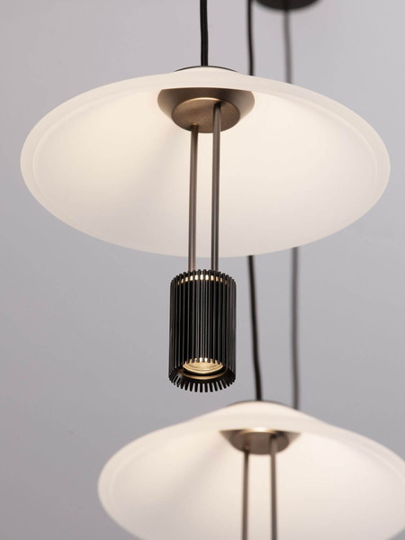 Nova Luce LED Pendelleuchte Anafi 24W warmweiss 3000K Schwarz Stahl Aluminium 100x22cm 9695277