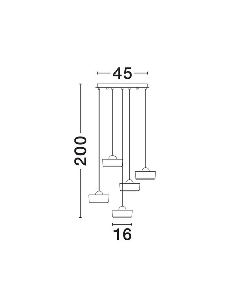 Nova Luce LED Pendelleuchte Keros 30W warmweiss 3000K Platingold Weiß Aluminium Ø45cm 9695280