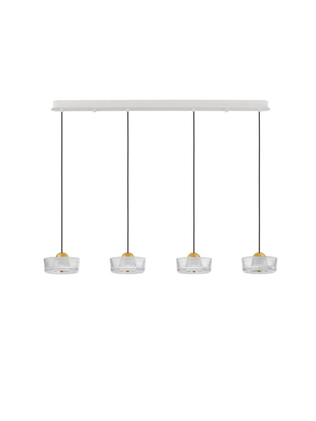 Nova Luce LED Pendelleuchte Keros 23W warmweiss 3000K Platingold Weiß Aluminium 100x16cm 9695281