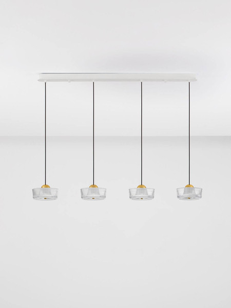 Nova Luce LED Pendelleuchte Keros 23W warmweiss 3000K Platingold Weiß Aluminium 100x16cm 9695281