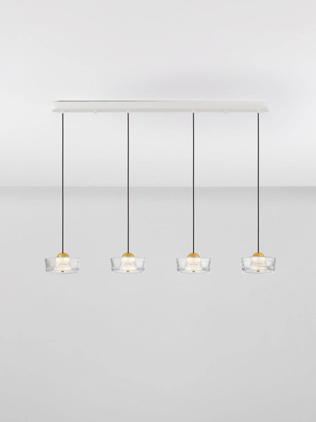 Nova Luce LED Pendelleuchte Keros 23W warmweiss 3000K Platingold Weiß Aluminium 100x16cm 9695281