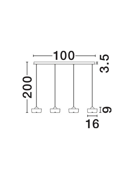 Nova Luce LED Pendelleuchte Keros 23W warmweiss 3000K Platingold Weiß Aluminium 100x16cm 9695281