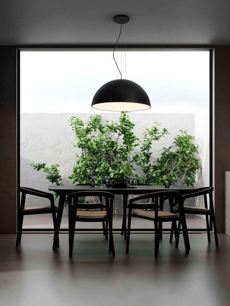 Nova Luce Pendelleuchte Tholos 3-flammig 3xE27 Schwarz Weiß Metall Ø70cm 9695286