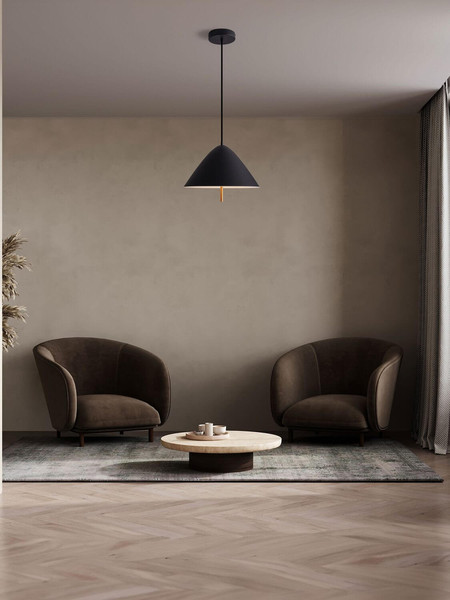 Nova Luce LED Pendelleuchte Oros 17W warmweiss 3000K Schwarz Metall Ø40cm 9695288