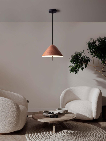 Nova Luce LED Pendelleuchte Oros 17W warmweiss 3000K Holz Metall Ø40cm 9695290