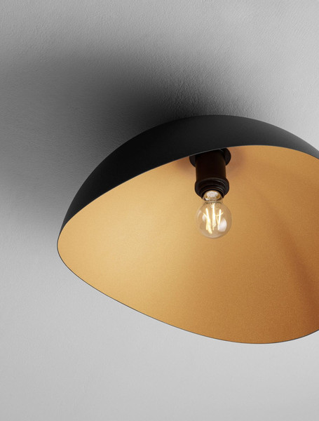 Nova Luce Deckenleuchte Opsi E27 Schwarz Gold Metall Ø50cm 9695297