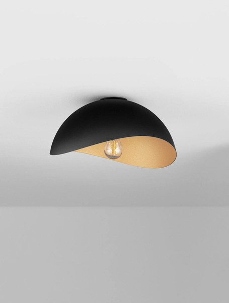 Nova Luce Deckenleuchte Opsi E27 Schwarz Gold Metall Ø30cm 9695305