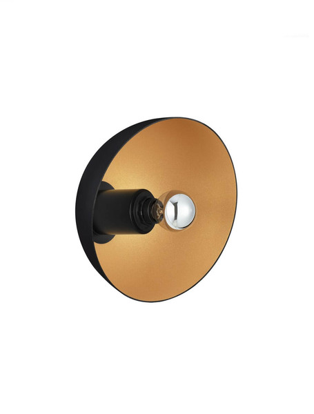 Nova Luce Wandleuchte Onia E14 Schwarz Gold Metall Ø20,5cm 9695317