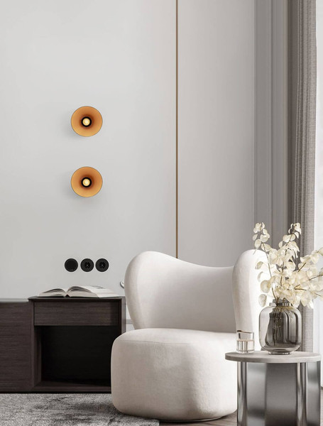 Nova Luce Wandleuchte Onia E14 Schwarz Gold Metall Ø20,5cm 9695317