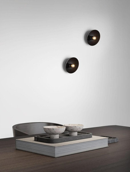 Nova Luce Wandleuchte Onia E14 Dunkelgrau Schwarz Metall Ø20,5cm 9695319