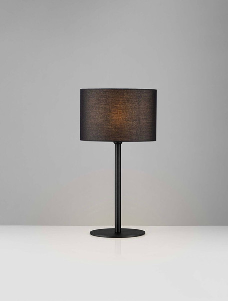 Nova Luce Tischleuchte Sibnia E27 Schwarz Metall Textil Ø30cm 9695328