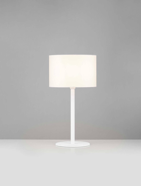 Nova Luce Tischleuchte Sibnia E27 Weiß Metall Textil Ø30cm 9695329