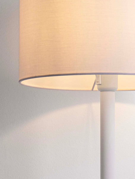 Nova Luce Tischleuchte Sibnia E27 Weiß Metall Textil Ø30cm 9695329