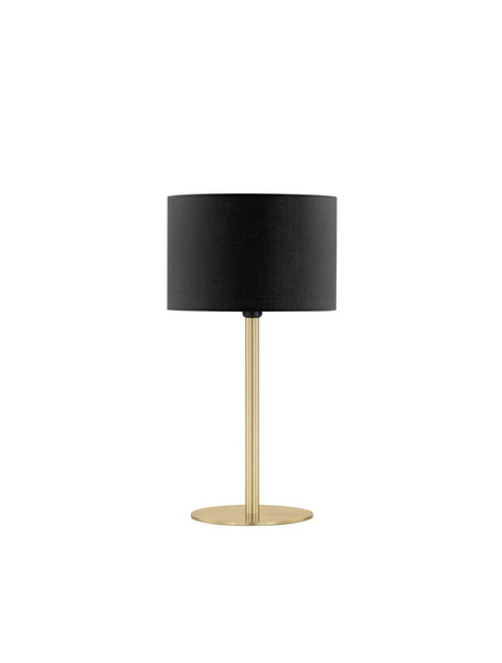 Nova Luce Tischleuchte Sibnia E27 Messinggold Schwarz Metall Textil Ø30cm 9695330