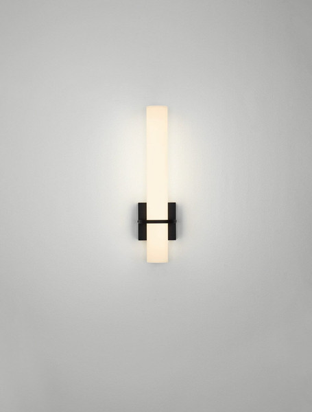 Nova Luce LED Wandleuchte Luca 15W neutralweiss 4000K IP44 Schwarz Stahl Glas 45x12cm 9695337