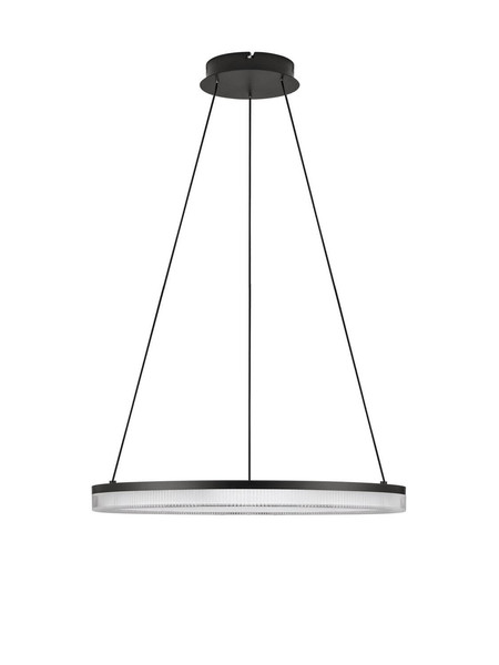 Nova Luce LED Pendelleuchte Lonela dimmbar 25W warmweiss 3000K Schwarz Aluminium Ø60cm 9695503