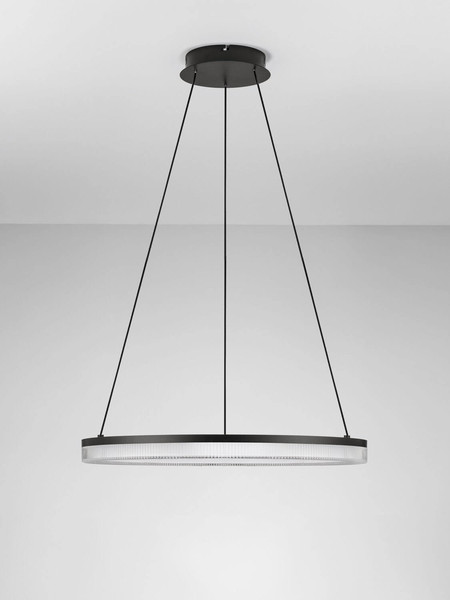 Nova Luce LED Pendelleuchte Lonela dimmbar 25W warmweiss 3000K Schwarz Aluminium Ø60cm 9695503