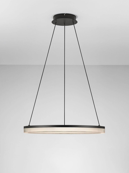 Nova Luce LED Pendelleuchte Lonela dimmbar 25W warmweiss 3000K Schwarz Aluminium Ø60cm 9695503